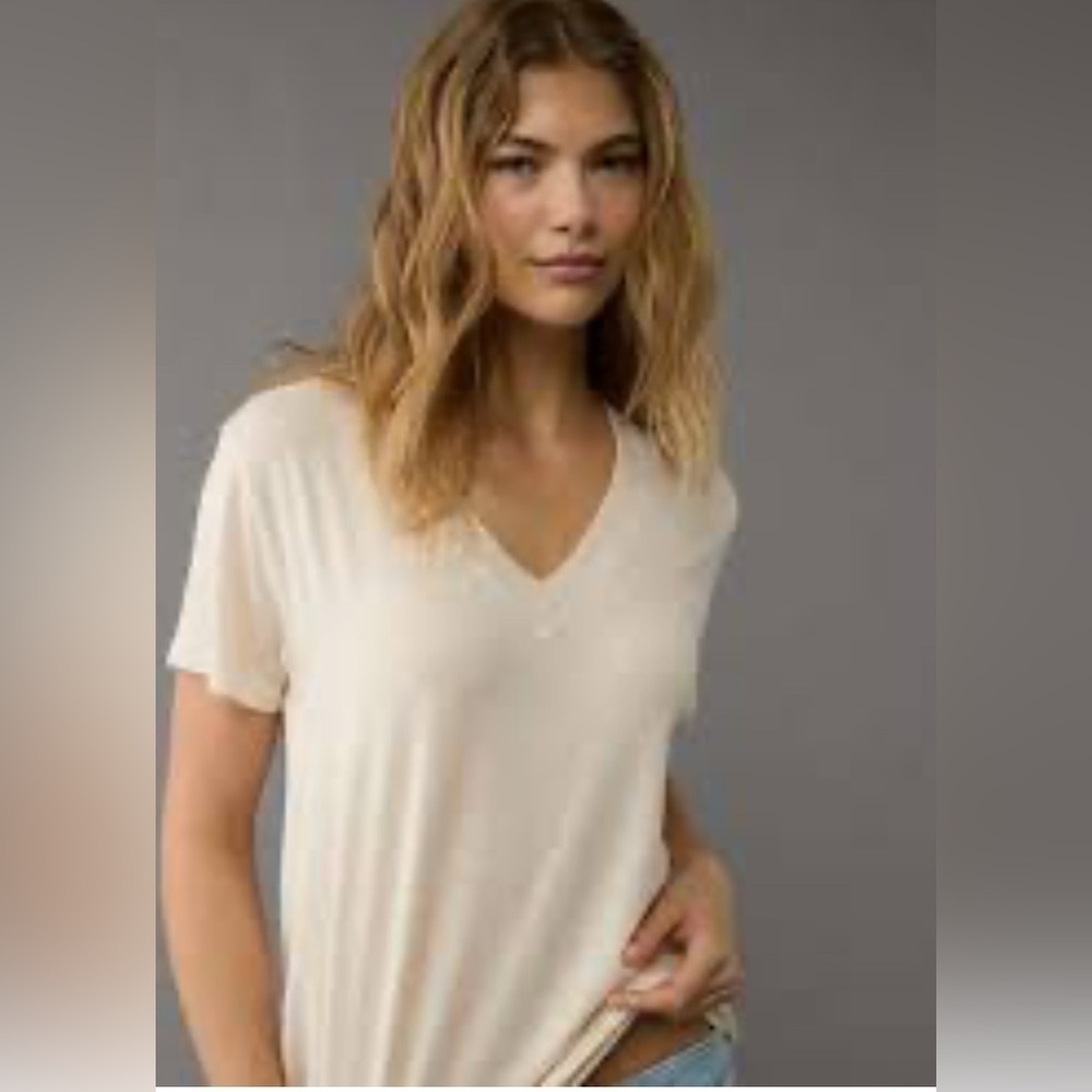 Oversized tank t shirt beige large